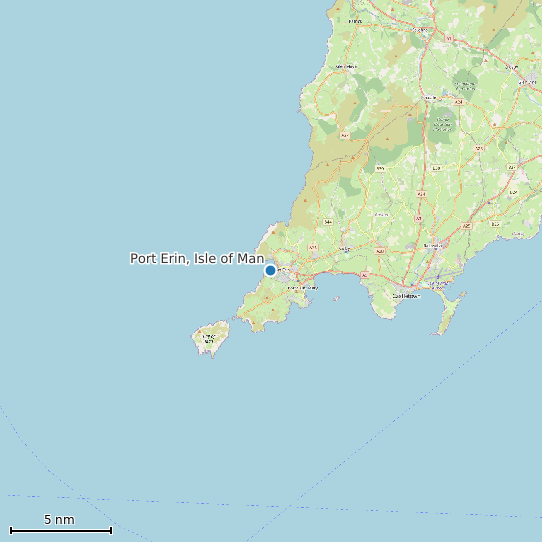 Map of Port Erin, Isle of Man Tide Prediction Station
