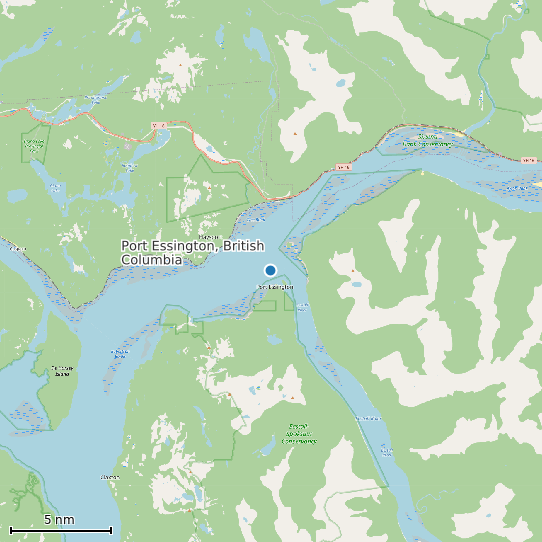 Map of Port Essington, British Columbia Tide Prediction Station