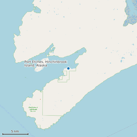 Map of Port Etches, Hinchinbrook Island, Alaska Tide Prediction Station