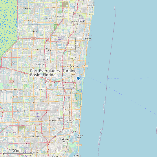 Map of Port Everglades, Turning Basin, Florida Tide Prediction Station