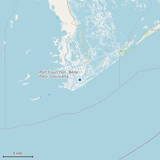 Map of Port Fourchon, Belle Pass, Louisiana Tide Prediction Station