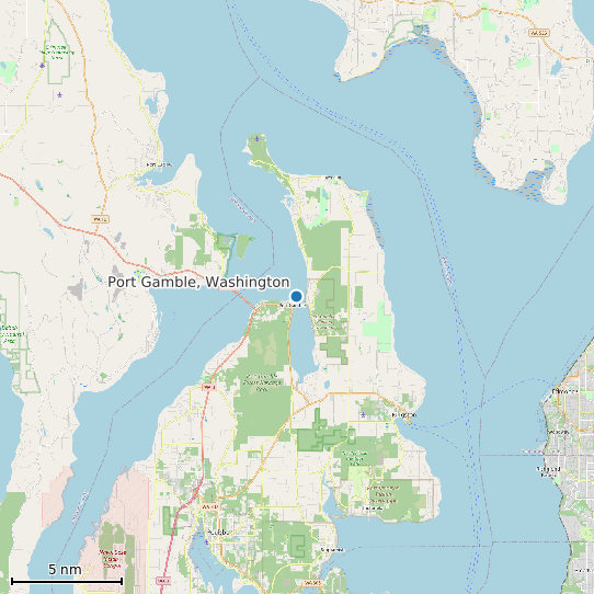 Map of Port Gamble, Washington Tide Prediction Station