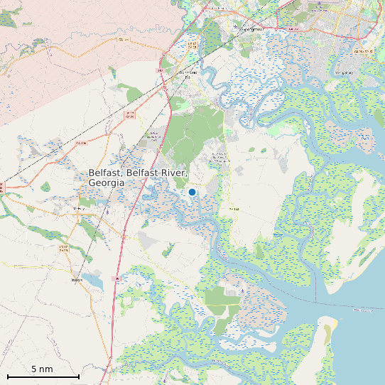 Map of Belfast, Belfast River, Georgia Tide Prediction Station