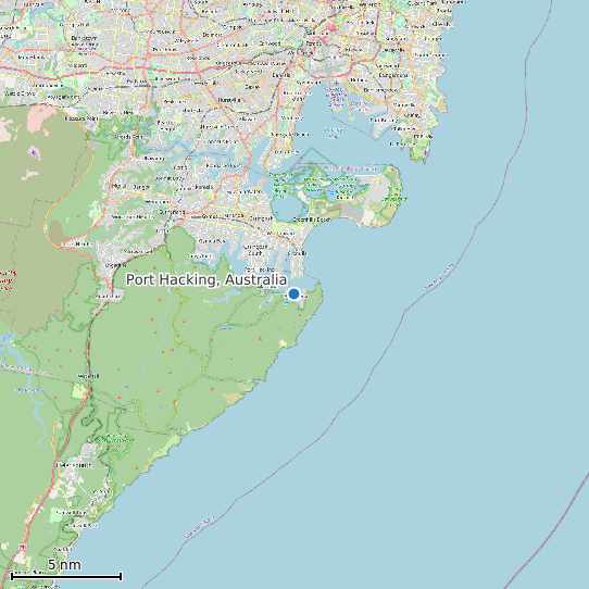Map of Port Hacking, Australia Tide Prediction Station