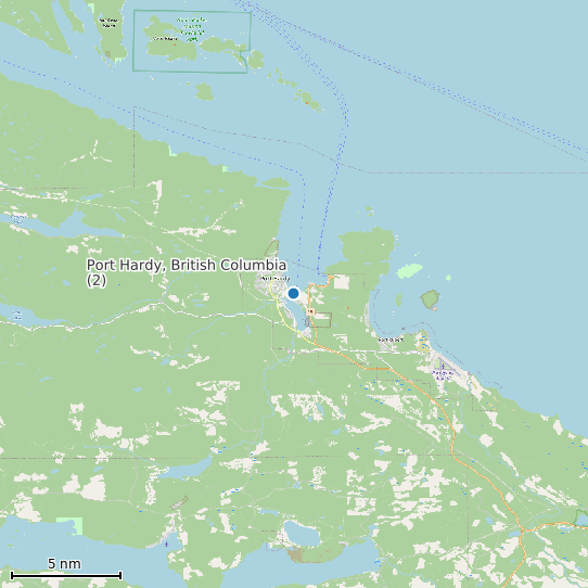 Map of Port Hardy, British Columbia (2) Tide Prediction Station
