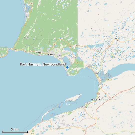 Map of Port Harmon, Newfoundland Tide Prediction Station