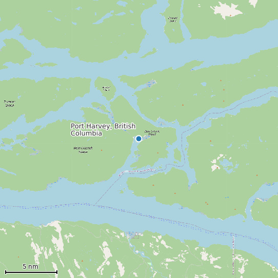 Map of Port Harvey, British Columbia Tide Prediction Station