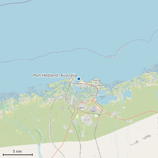 Map of Port Hedland, Australia Tide Prediction Station