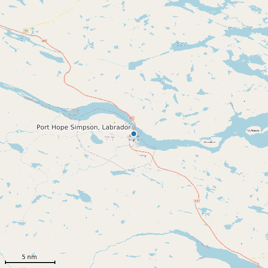 Map of Port Hope Simpson, Labrador Tide Prediction Station
