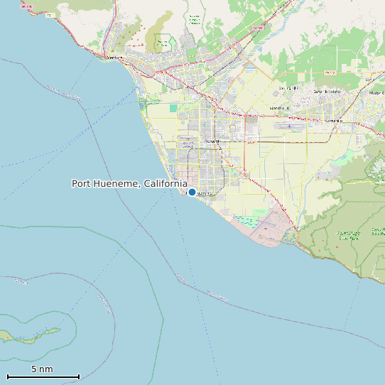 Map of Port Hueneme, California Tide Prediction Station