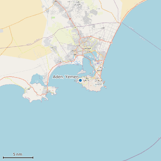 Map of Aden, Yemen Tide Prediction Station