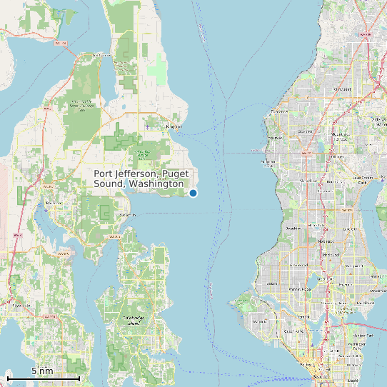 Map of Port Jefferson, Puget Sound, Washington Tide Prediction Station
