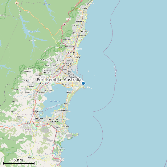 Map of Port Kembla, Australia Tide Prediction Station