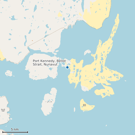 Map of Port Kennedy, Bellot Strait, Nunavut Tide Prediction Station