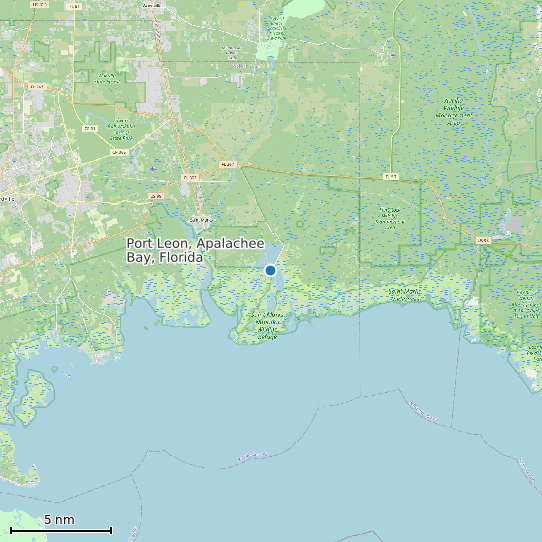 Map of Port Leon, Apalachee Bay, Florida Tide Prediction Station