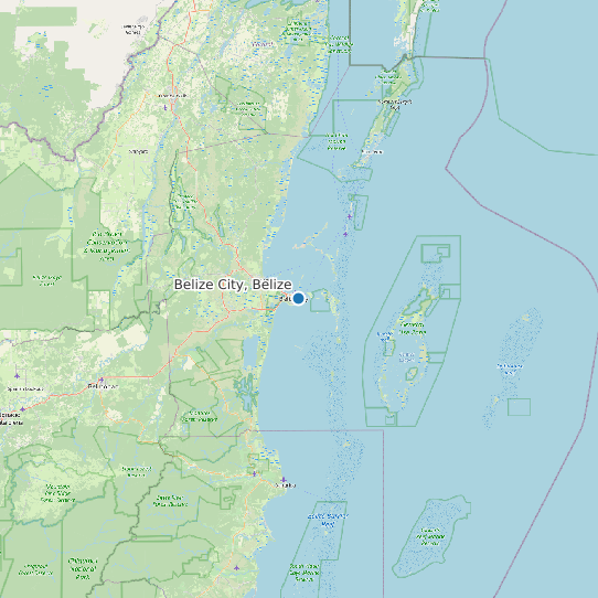 Map of Belize City, Belize Tide Prediction Station