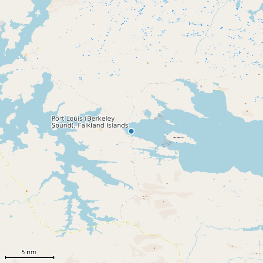 Map of Port Louis (Berkeley Sound), Falkland Islands Tide Prediction Station