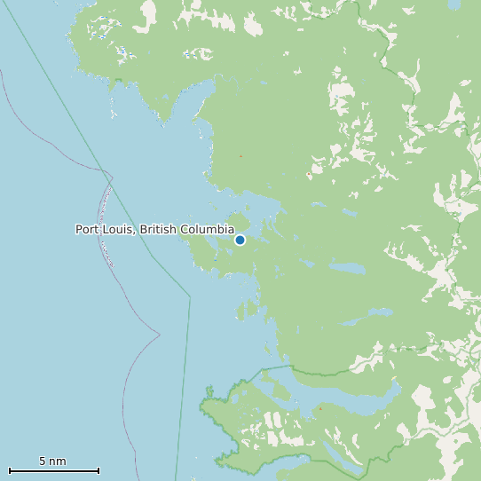 Map of Port Louis, British Columbia Tide Prediction Station