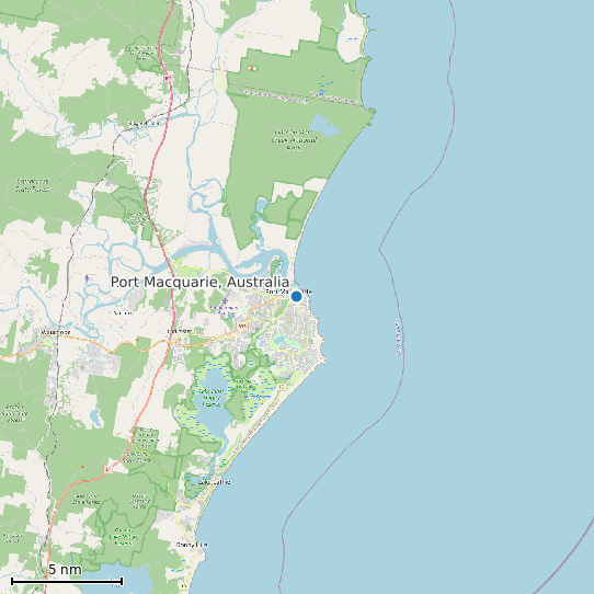 Map of Port Macquarie, Australia Tide Prediction Station