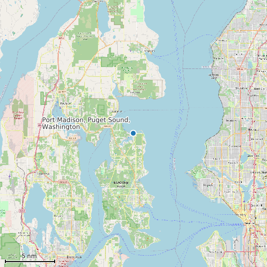 Map of Port Madison, Puget Sound, Washington Tide Prediction Station
