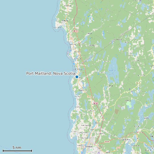 Map of Port Maitland, Nova Scotia Tide Prediction Station