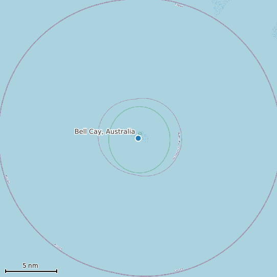 Map of Bell Cay, Australia Tide Prediction Station
