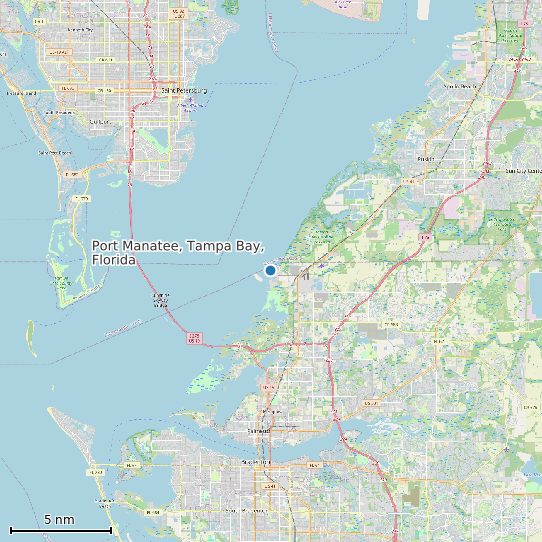 Map of Port Manatee, Tampa Bay, Florida Tide Prediction Station