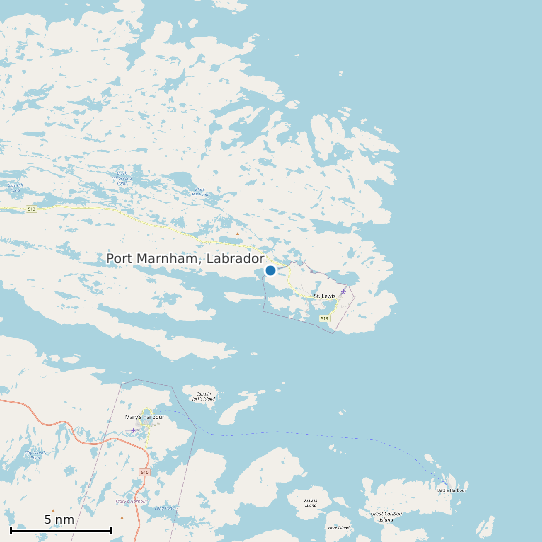 Map of Port Marnham, Labrador Tide Prediction Station