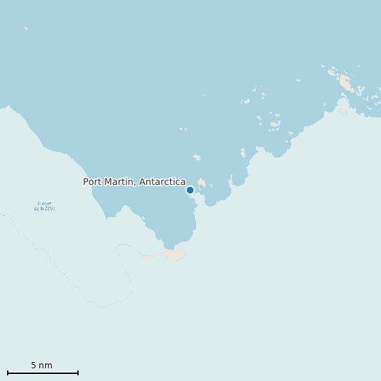 Map of Port Martin, Antarctica Tide Prediction Station