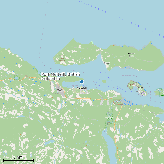 Map of Port McNeill, British Columbia Tide Prediction Station