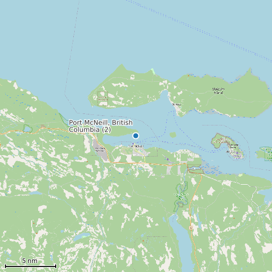 Map of Port McNeill, British Columbia (2) Tide Prediction Station