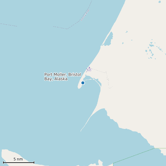 Map of Port Moller, Bristol Bay, Alaska Tide Prediction Station