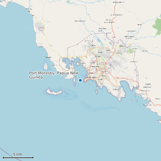 Map of Port Moresby, Papua New Guinea Tide Prediction Station