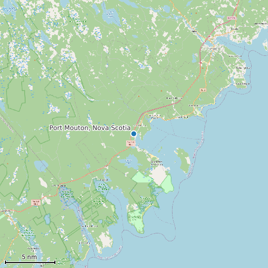 Map of Port Mouton, Nova Scotia Tide Prediction Station