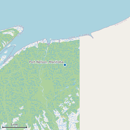 Map of Port Nelson, Manitoba Tide Prediction Station