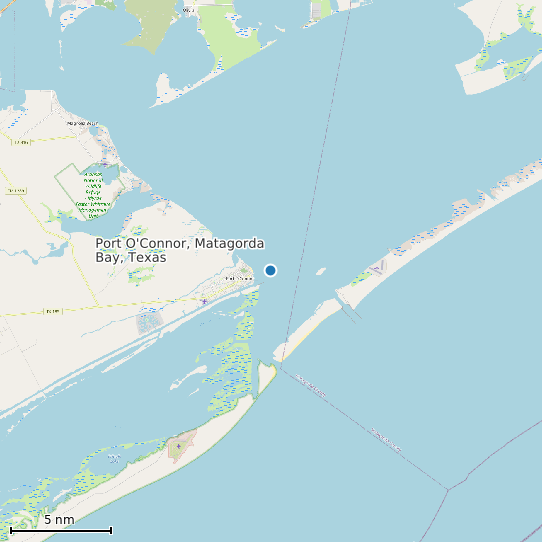 Map of Port O'Connor, Matagorda Bay, Texas Tide Prediction Station