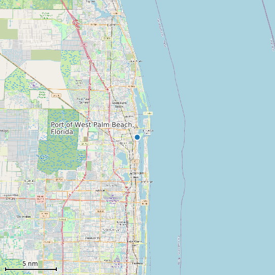 Map of Port of West Palm Beach, Florida Tide Prediction Station