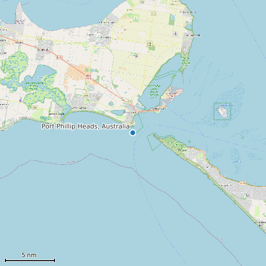 Map of Port Phillip Heads, Australia Tide Prediction Station