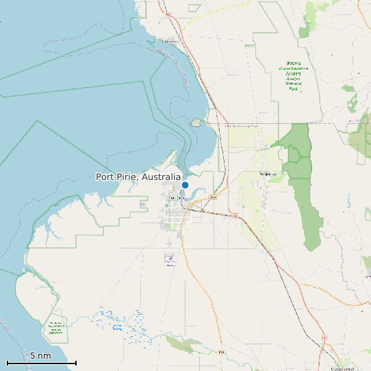 Map of Port Pirie, Australia Tide Prediction Station
