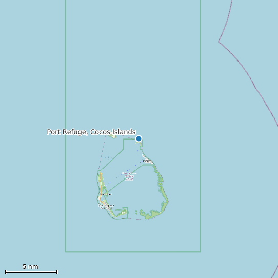 Map of Port Refuge, Cocos Islands Tide Prediction Station