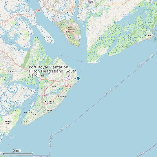 Map of Port Royal Plantation, Hilton Head Island, South Carolina Tide Prediction Station