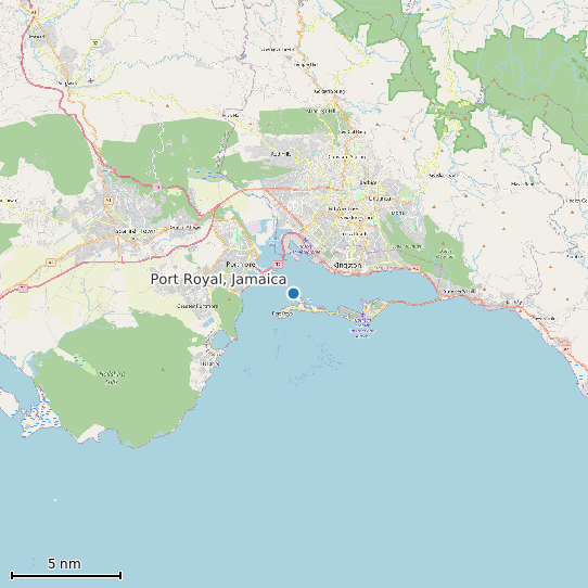 Map of Port Royal, Jamaica Tide Prediction Station