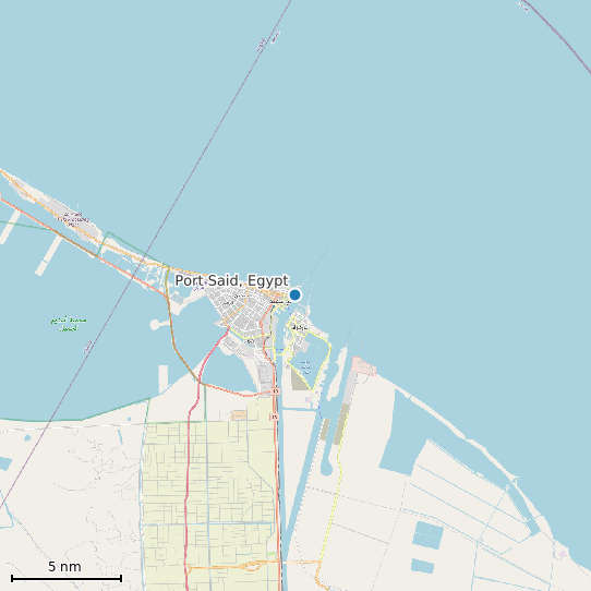 Map of Port Said, Egypt Tide Prediction Station