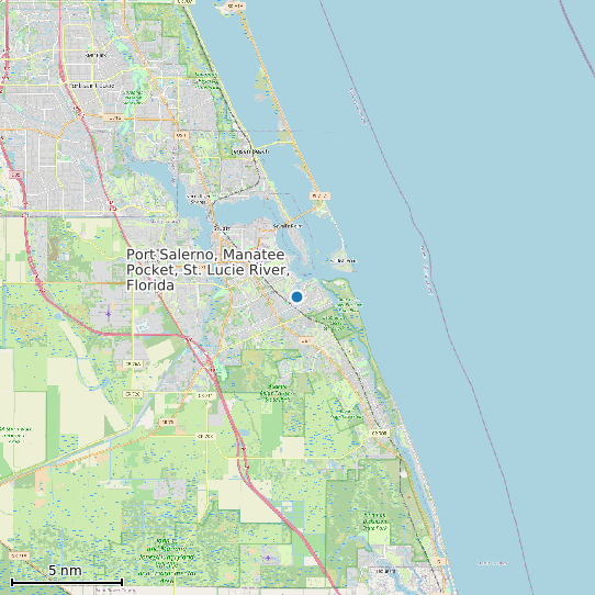 Map of Port Salerno, Manatee Pocket, St. Lucie River, Florida Tide Prediction Station
