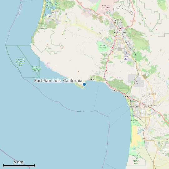 Map of Port San Luis, California Tide Prediction Station