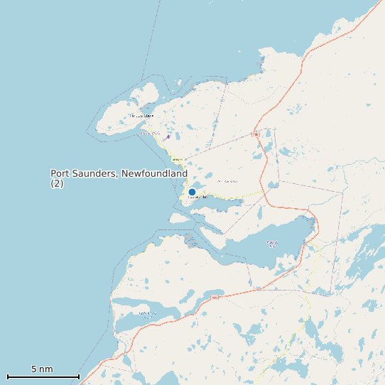 Map of Port Saunders, Newfoundland (2) Tide Prediction Station