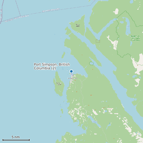 Map of Port Simpson, British Columbia (2) Tide Prediction Station