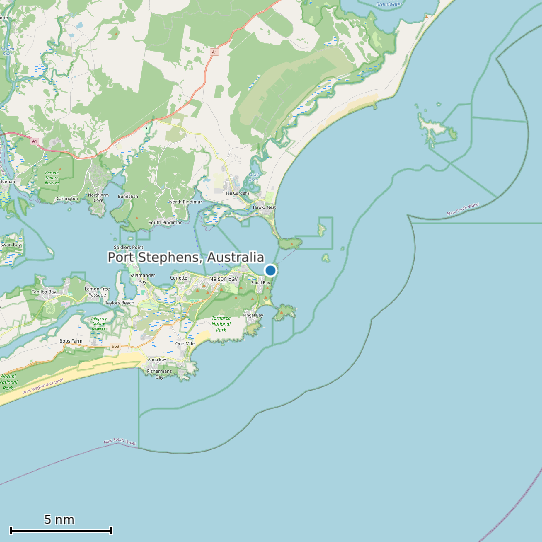 Map of Port Stephens, Australia Tide Prediction Station