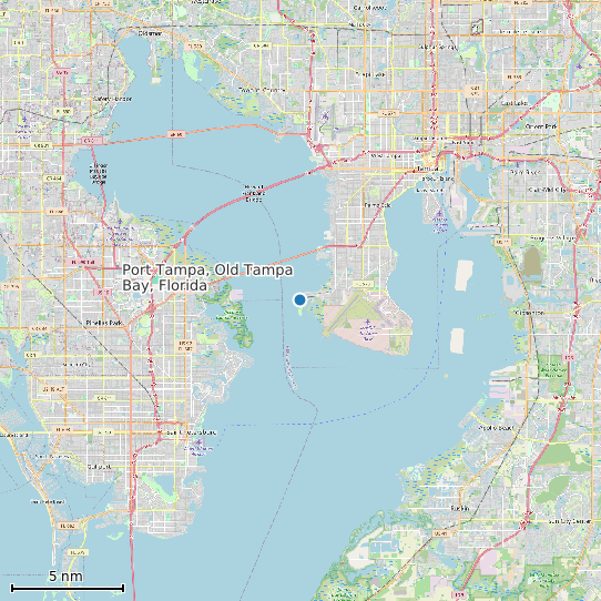 Map of Port Tampa, Old Tampa Bay, Florida Tide Prediction Station