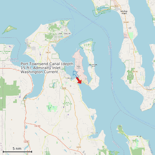 Map of Port Townsend Canal (depth 15 ft), Admiralty Inlet, Washington Current Prediction Station